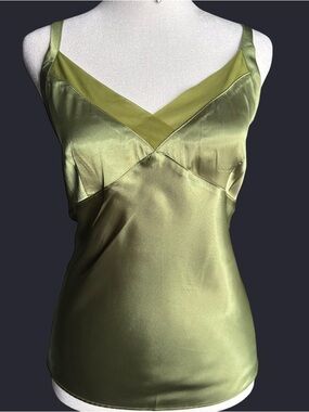 George Olive Green Satin Camisole